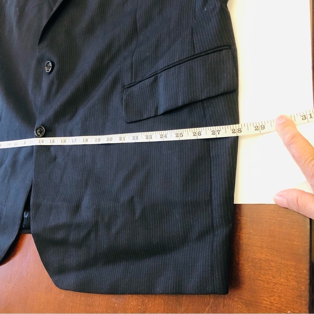 Stafford® Executive Super 100 Wool Classic Black Blazer Suit Jacket 54 B&T BLong - Picture 13 of 16